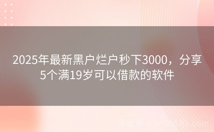 2025最新黑户贷款趋势解读与贷款解读